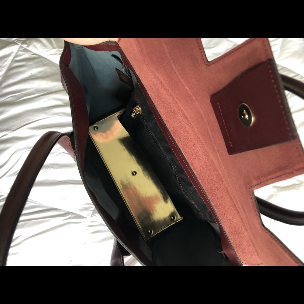 Ripani Red genuine leather cute satchel - beauty like new! Italian - Picture 2 of 3